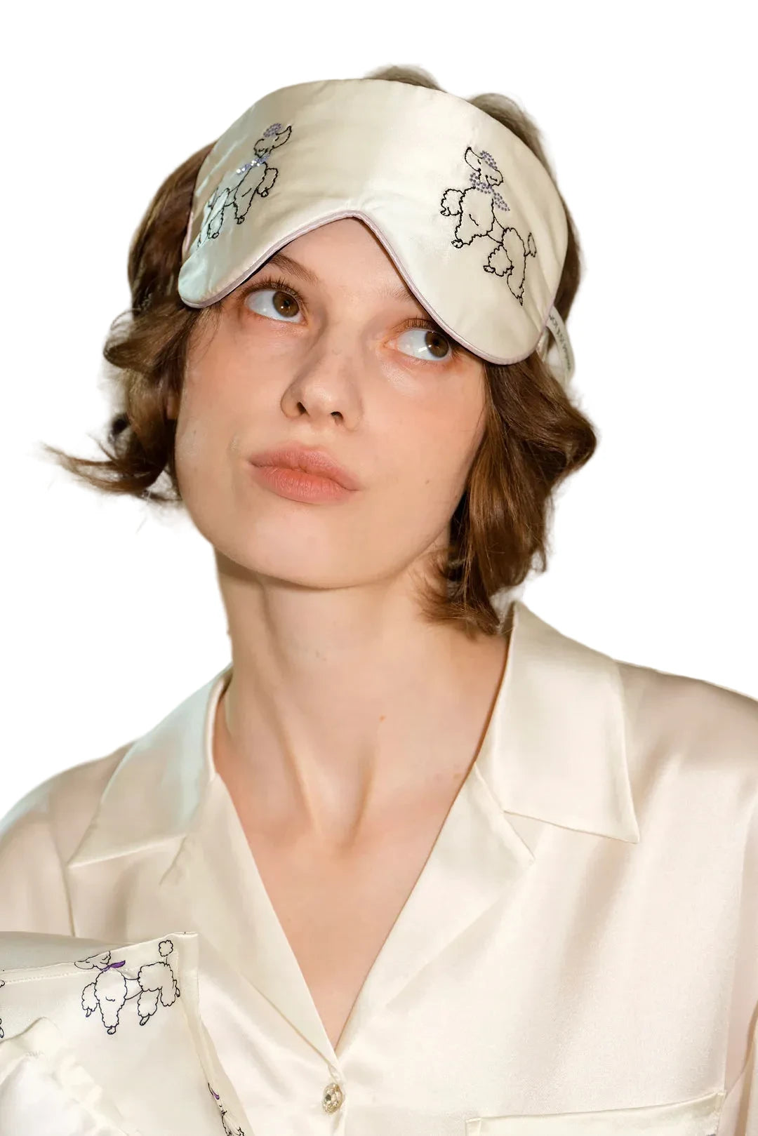 Diamond Poodles Silk Sleeping Eye Mask