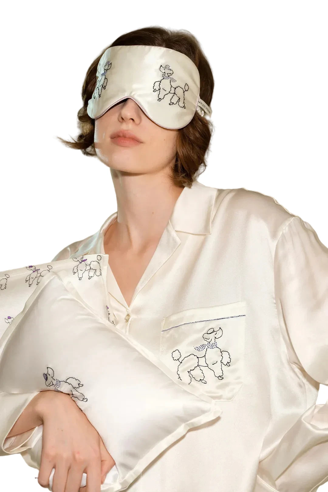 Diamond Poodles Silk Sleeping Eye Mask