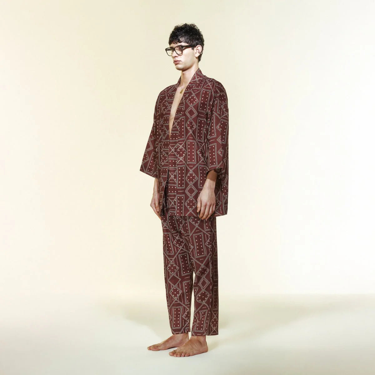 Zephyra -brown printed pants