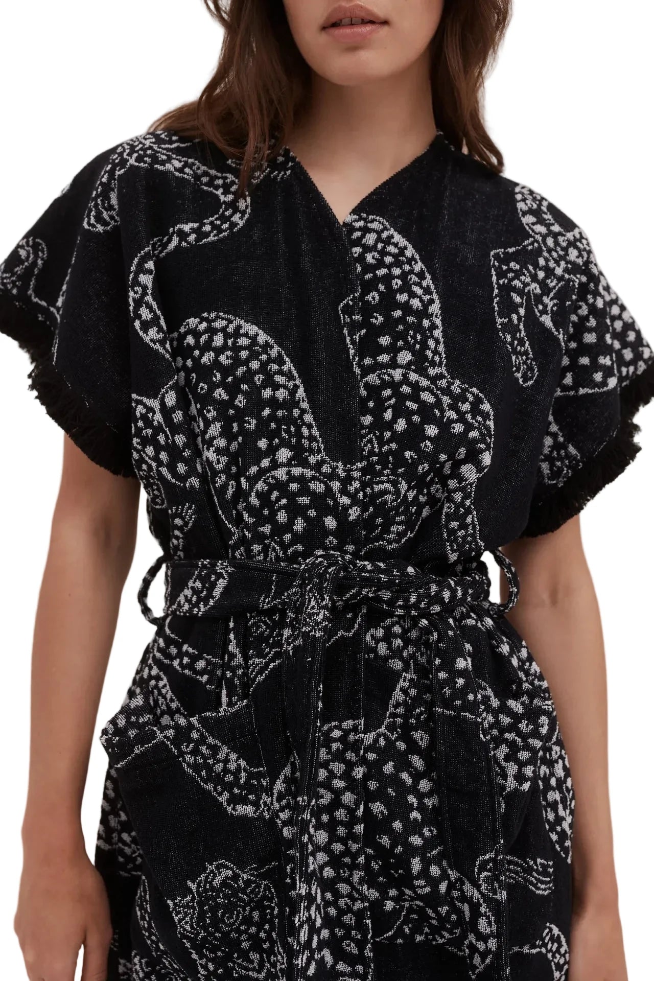 SHORT TOWEL ROBE -jag black