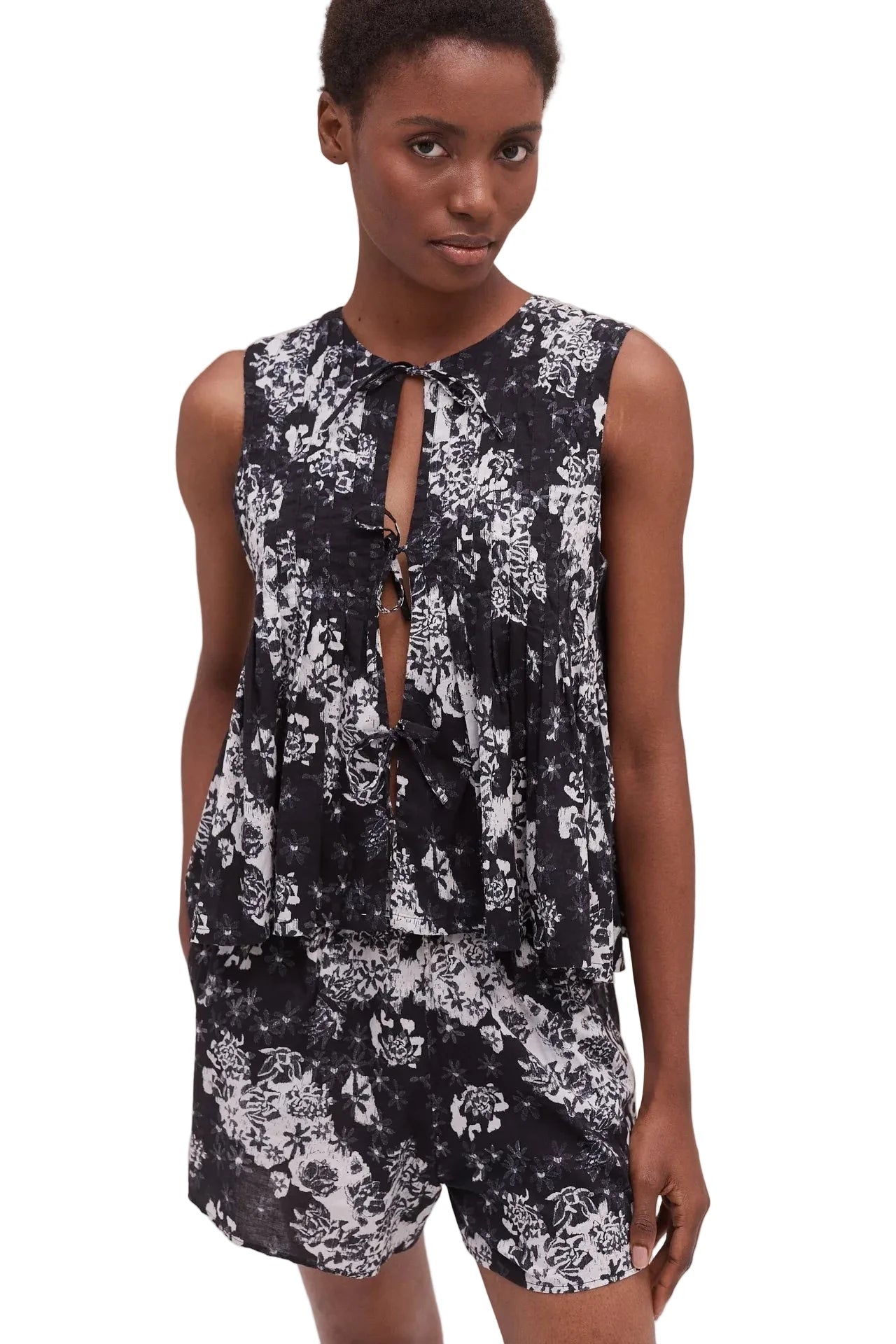 PLEATED CAMI AND SHORTS