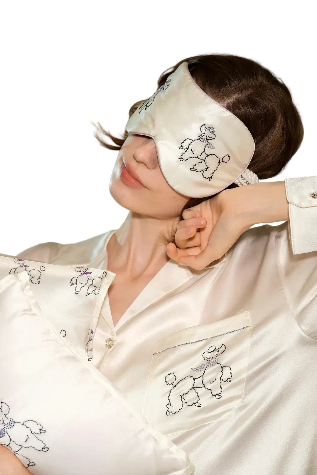 Diamond Poodles Silk Sleeping Eye Mask