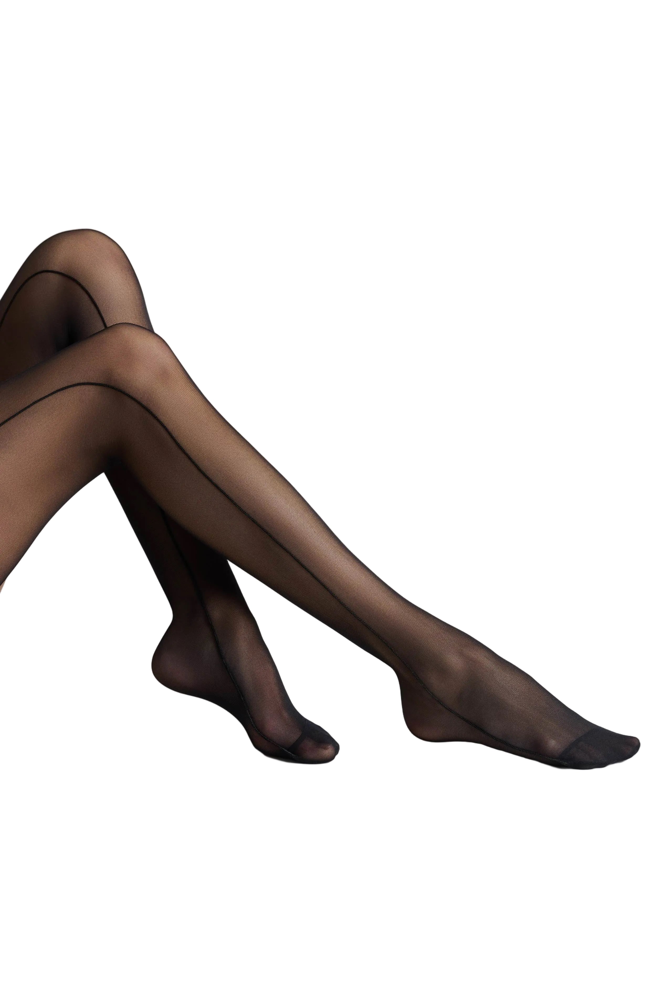 Cut and curled stockings double side seams - 20D - Les Coquetteries 563052