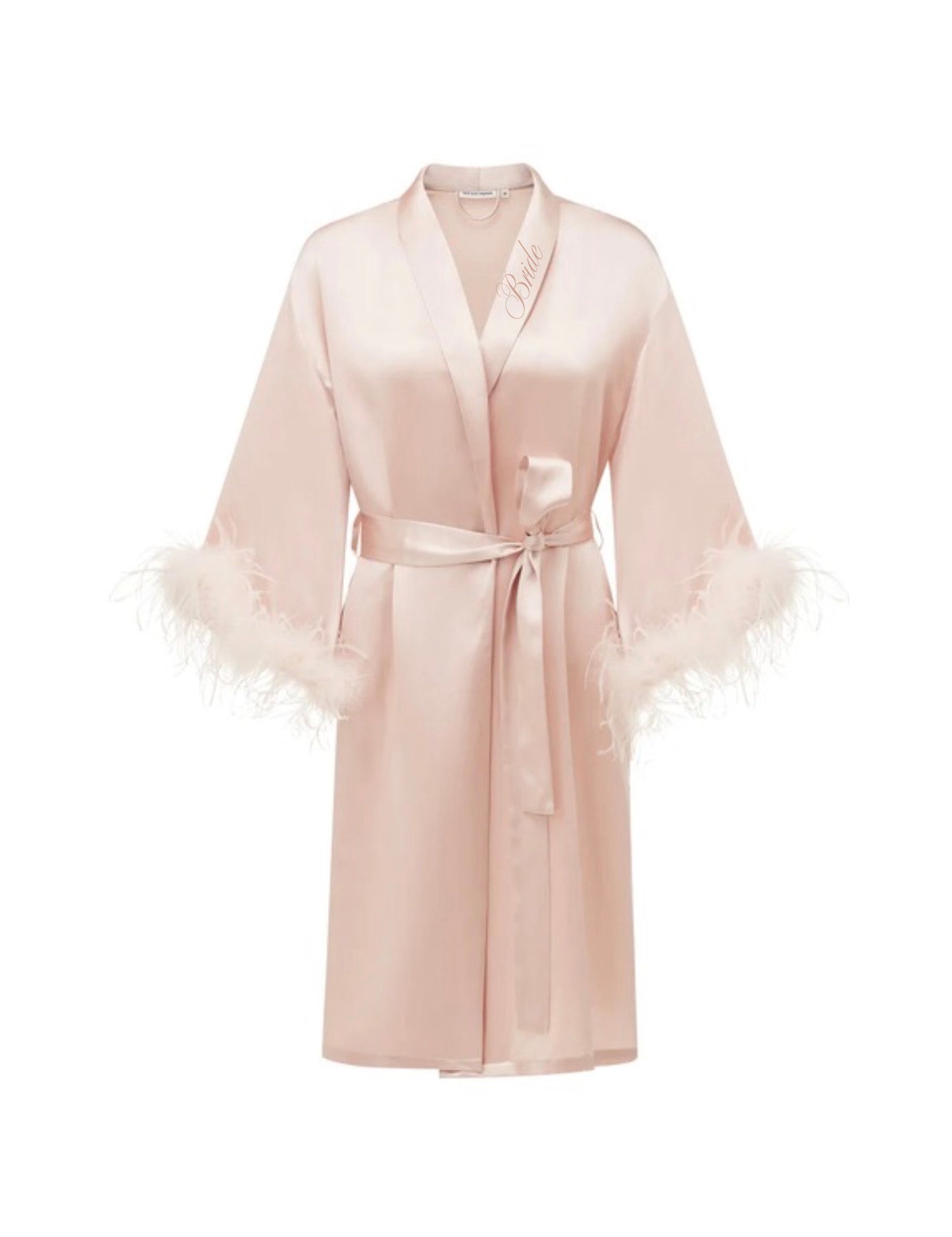 Exclusive: Bride-To-Be Edition Silk Robe with Feathers
