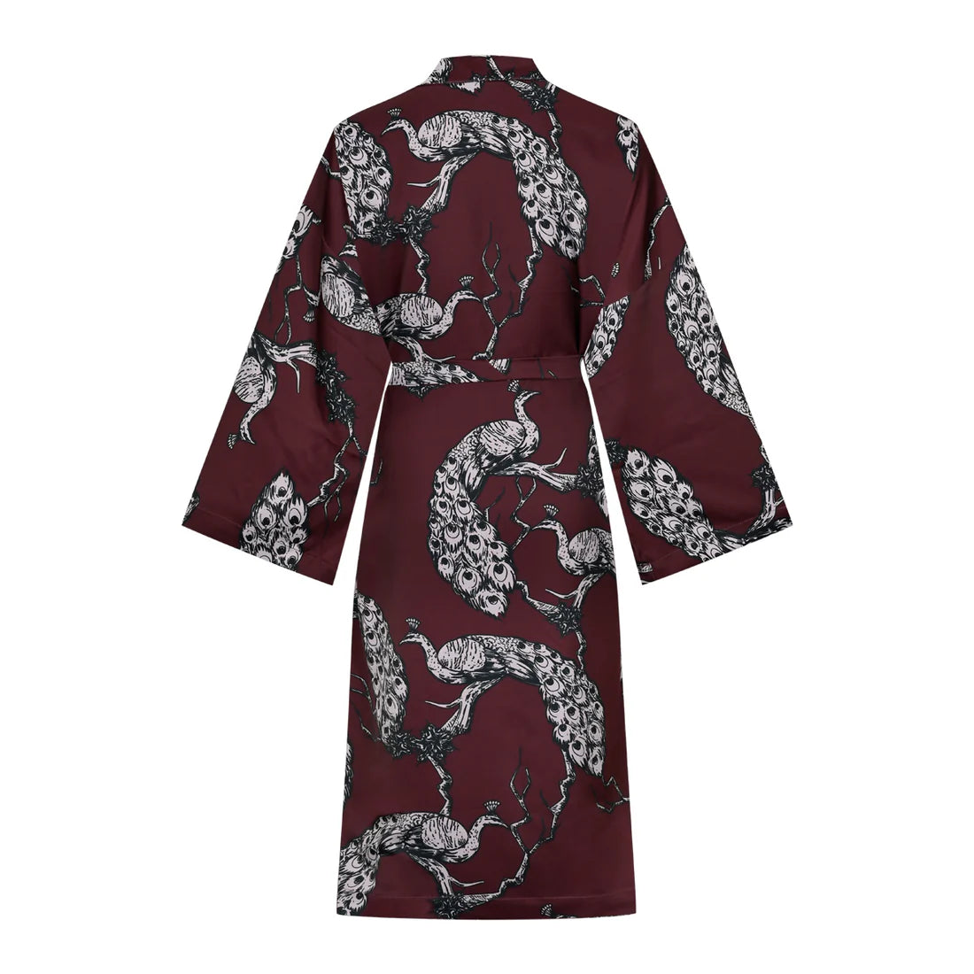 burgundy print robe
