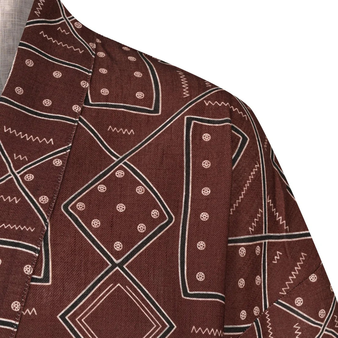 Sienna -brown printed kimono