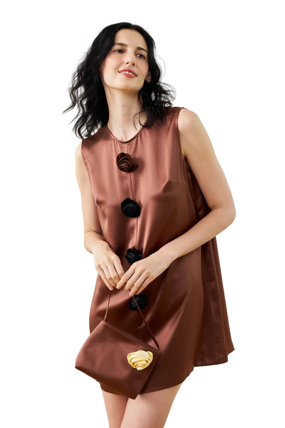 Tuscan Bloom Silk Sleeveless Dress