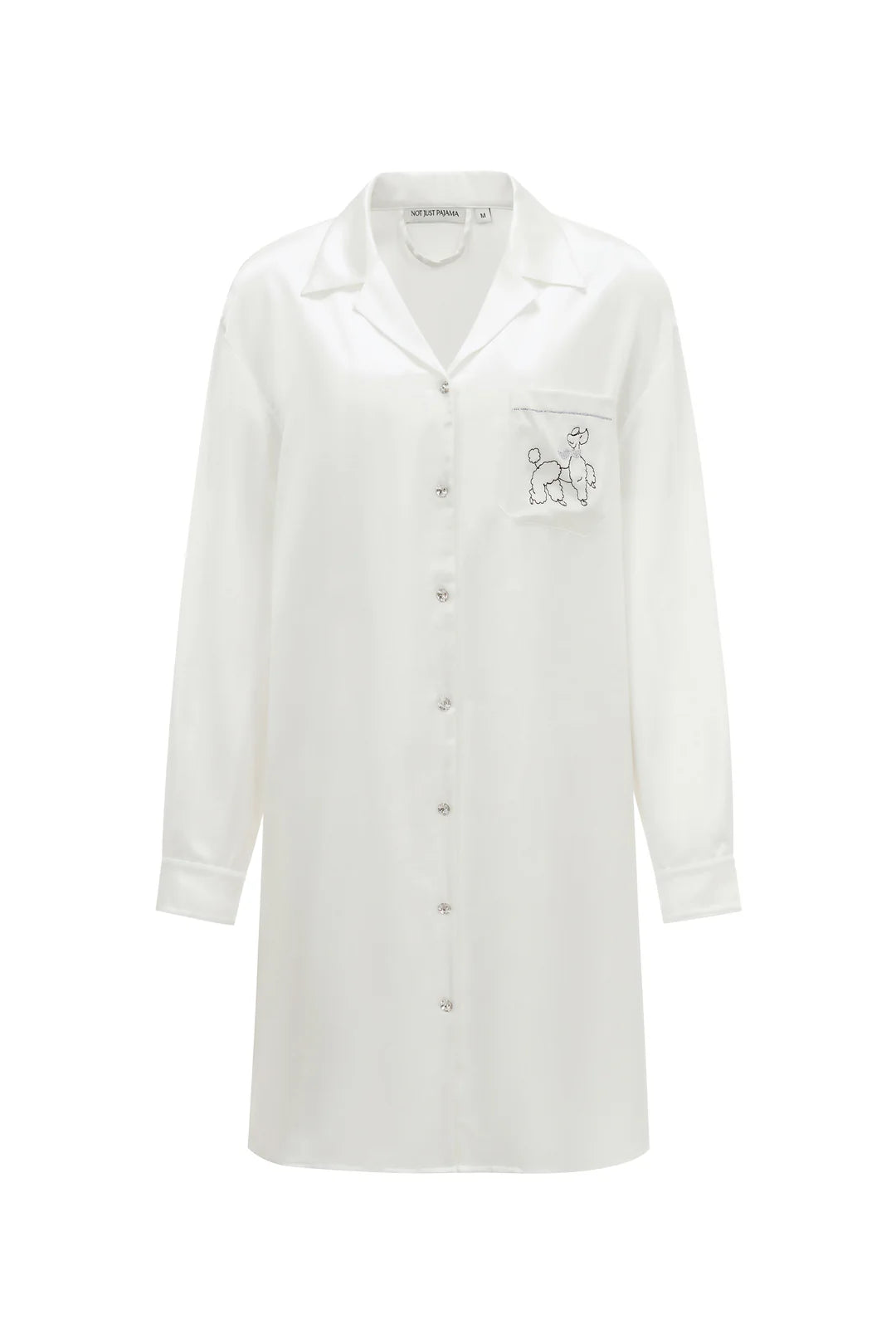 Diamond Poodle Silk Shirt Dress