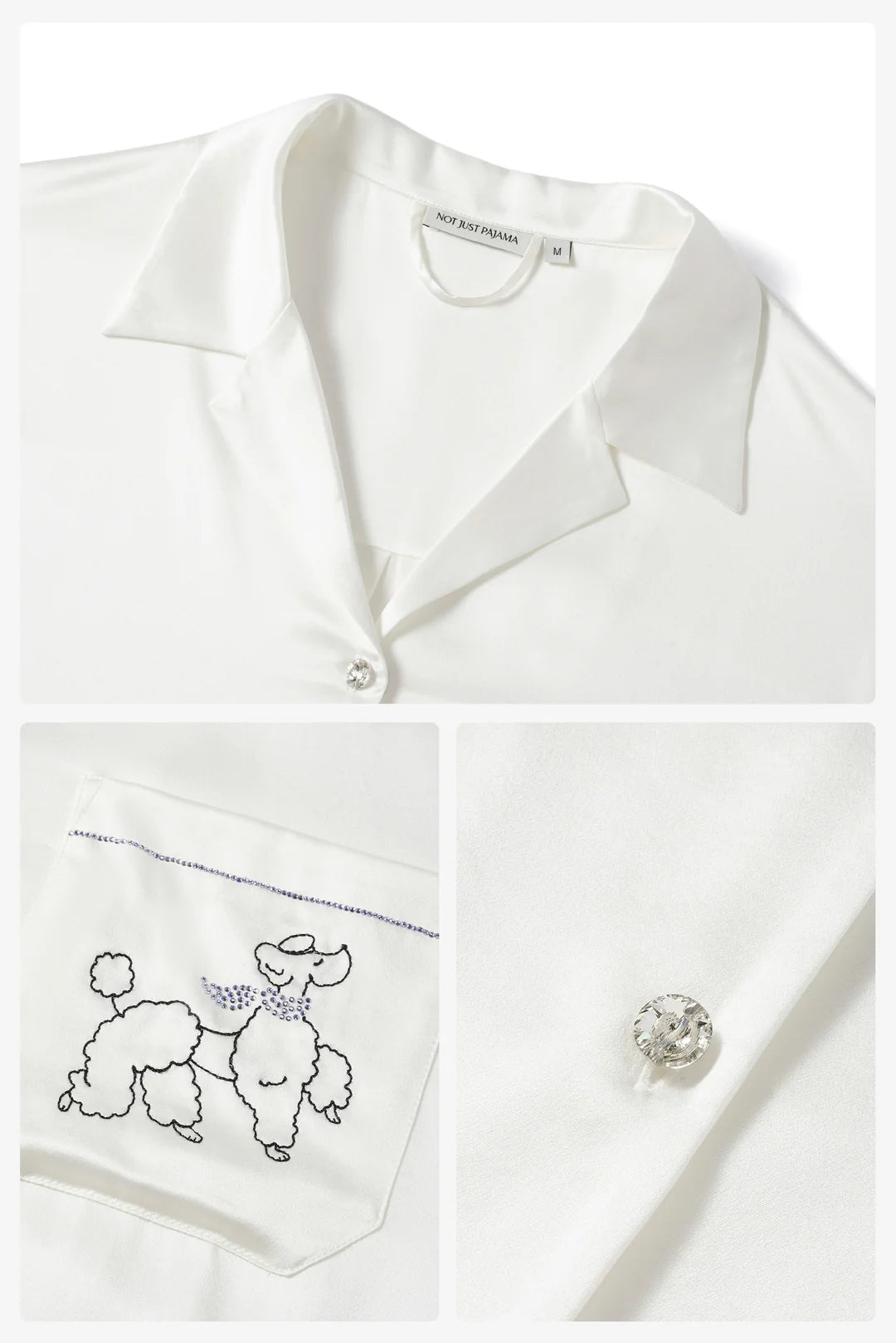 Diamond Poodle Silk Shirt Dress