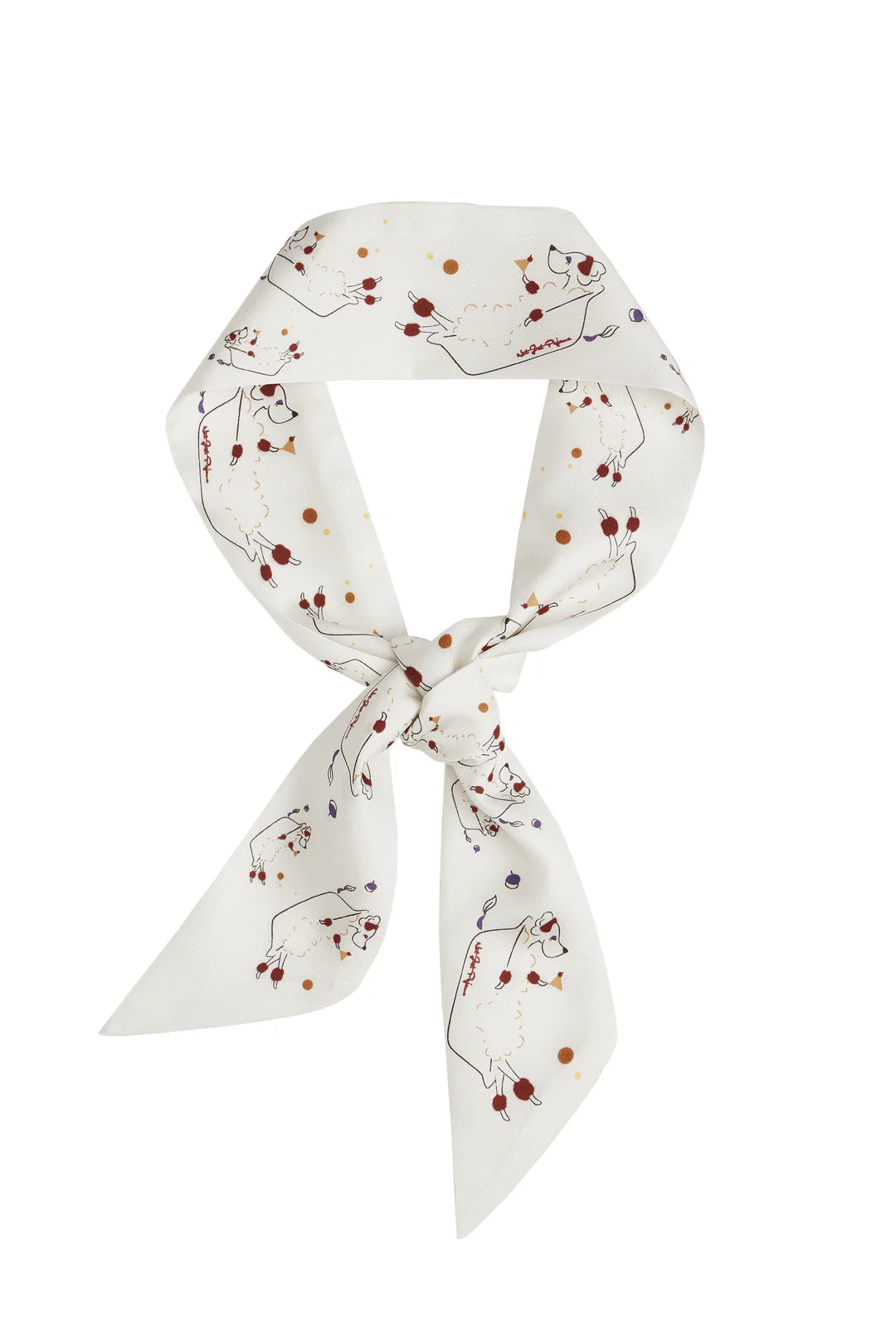 Puppy Edition Bubbles Poodle Silk Twilly