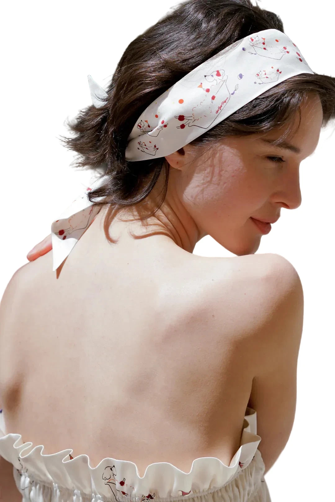 Puppy Edition Bubbles Poodle Silk Twilly