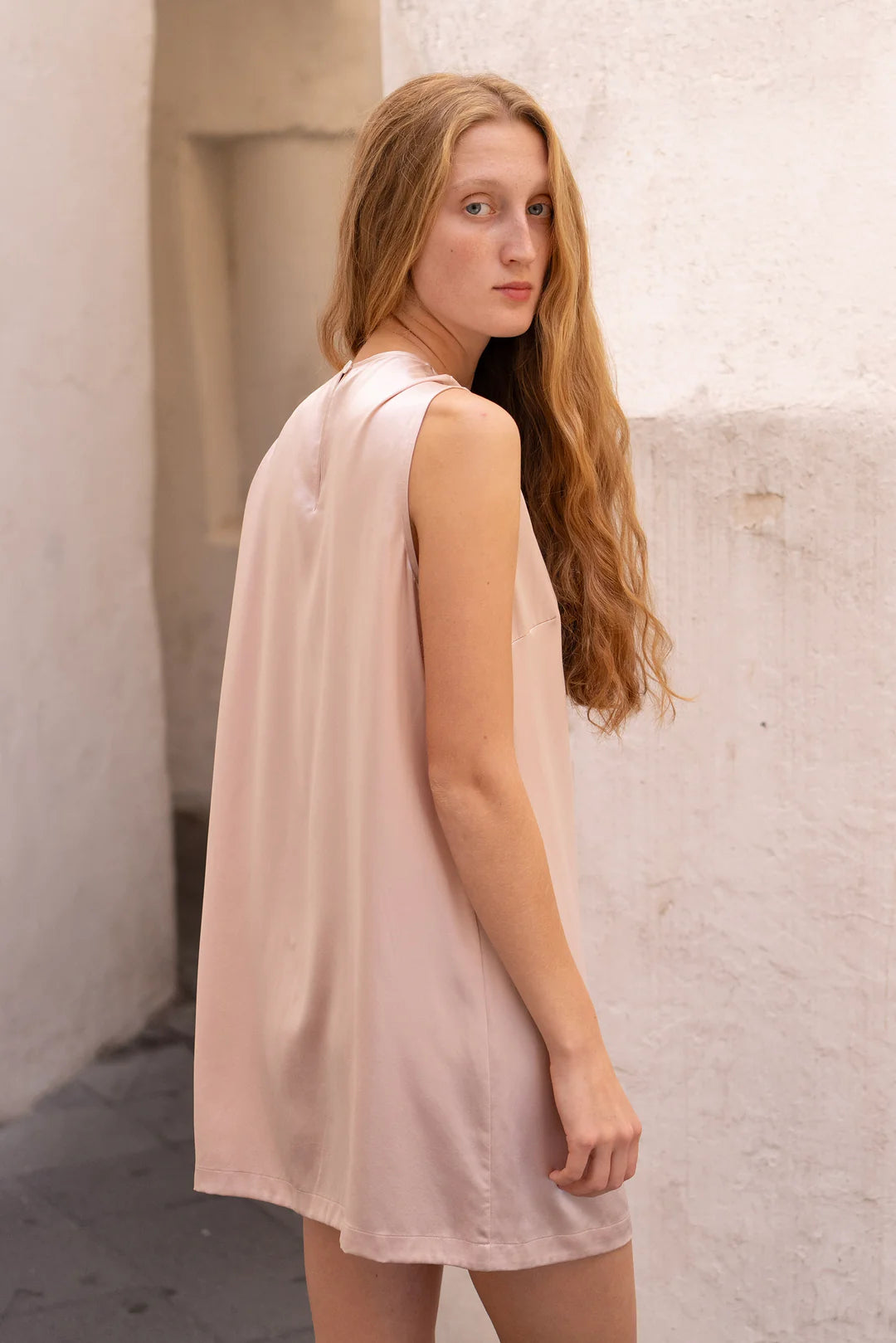 Tuscan Bloom Silk Sleeveless Dress