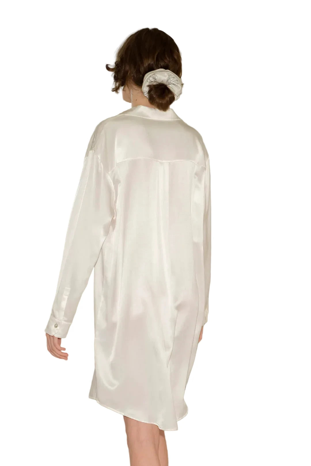 Diamond Poodle Silk Shirt Dress
