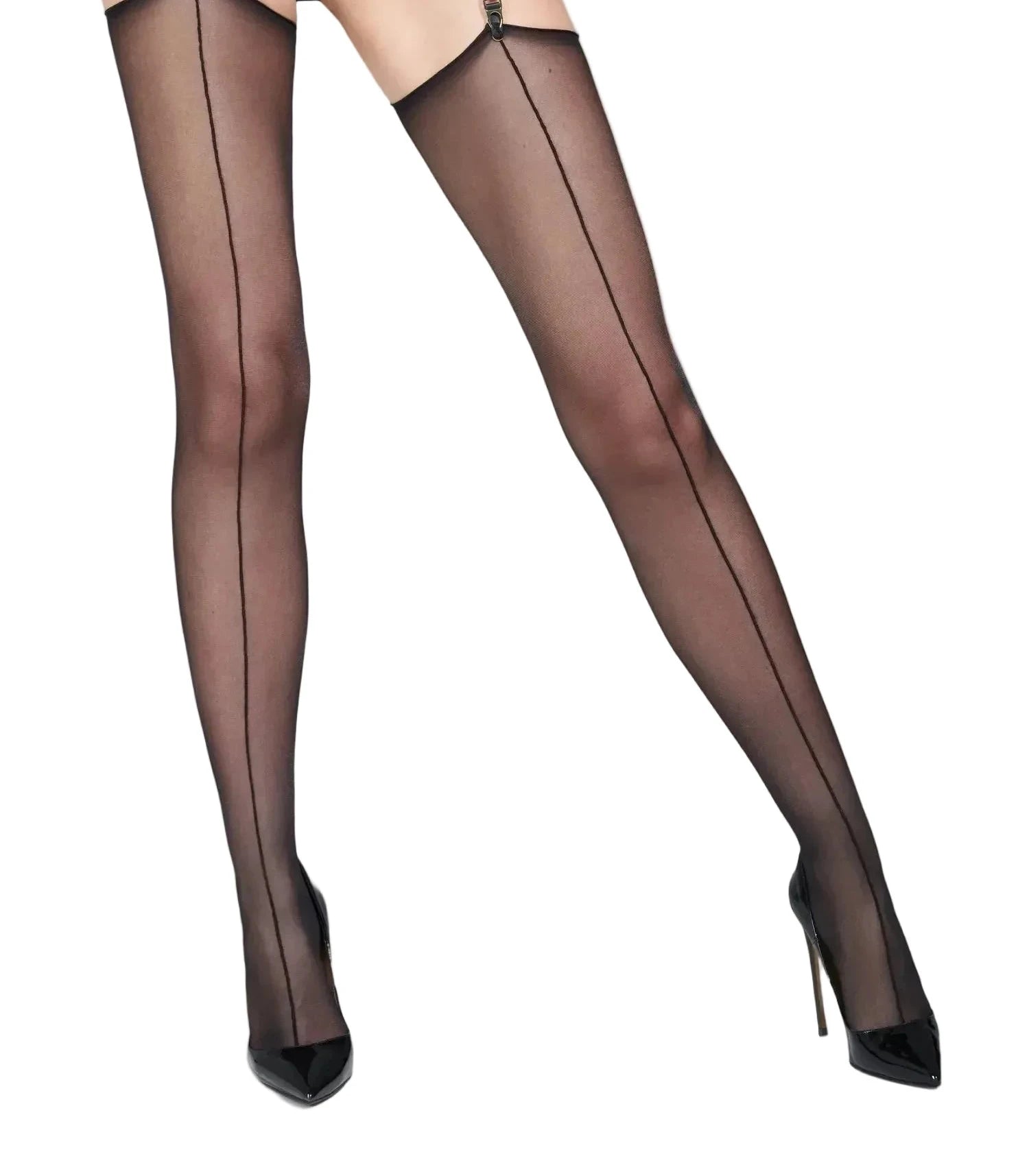 CUT AND CURLED DOUBLE SEAMED STOCKINGS 20D -Les Coquetteries 560967