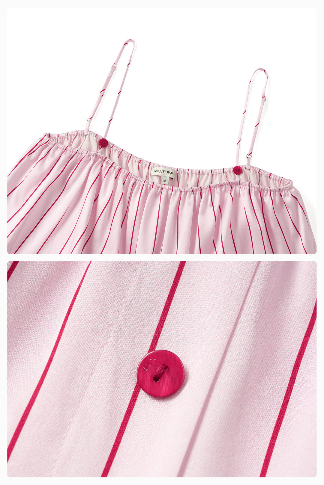 Pink Striped Women's Strap Top & Shorts Pajama Set