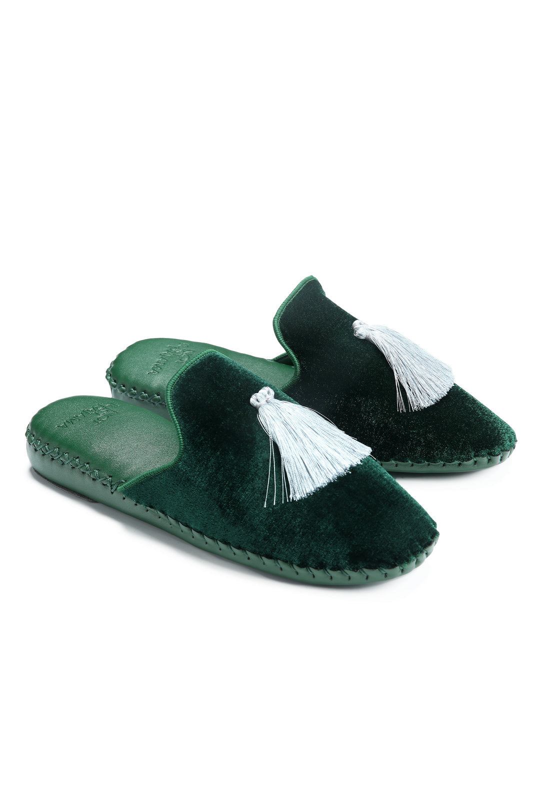 Women Velvet Slippers - Dark Green